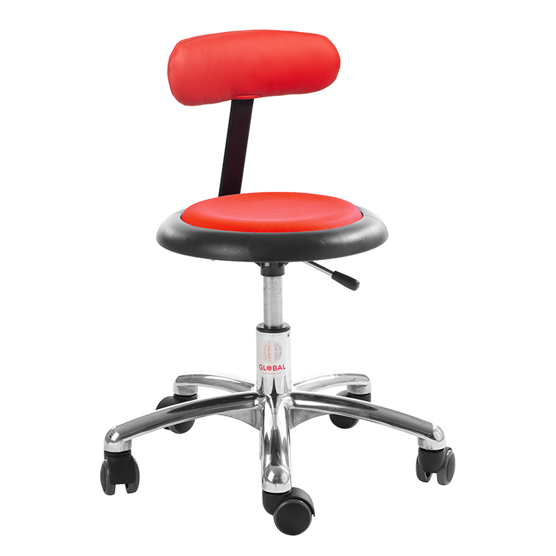 Tabouret Micro Alu50 avec dossier rembourré DLV France