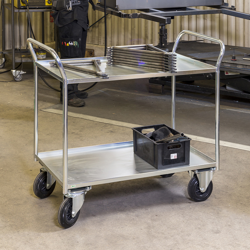Chariot desserte - 2 étagères - 500 kg main image 1
